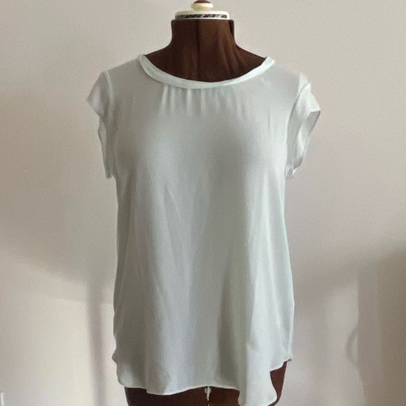 💚🤍BANANA REPUBLIC 🤍💚 Pastel teal sleeveless top in Large. In great shape. - Picture 11 of 11